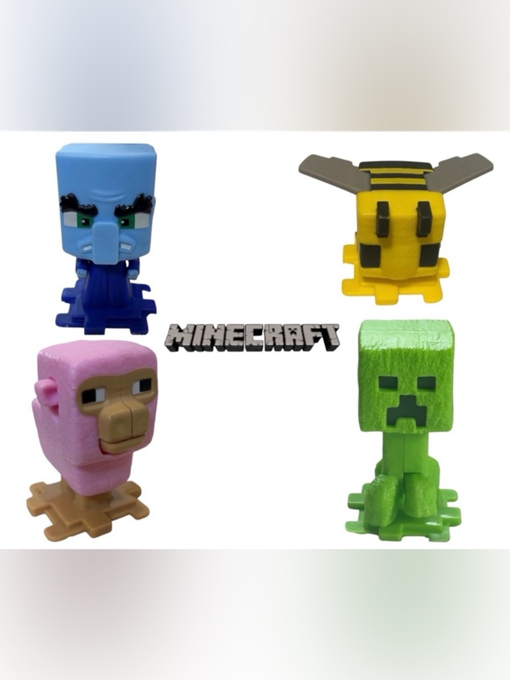 MINECRAFT TOY BUNDLE MCDONALD’S HAPPY MEAL TOYS 2024 CREEPER EVOKER BEE SHEEP